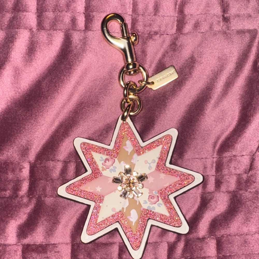 Coach mixed patch work work fob/key chain. F40702. Rare! NWOT. - Picture 5 of 16